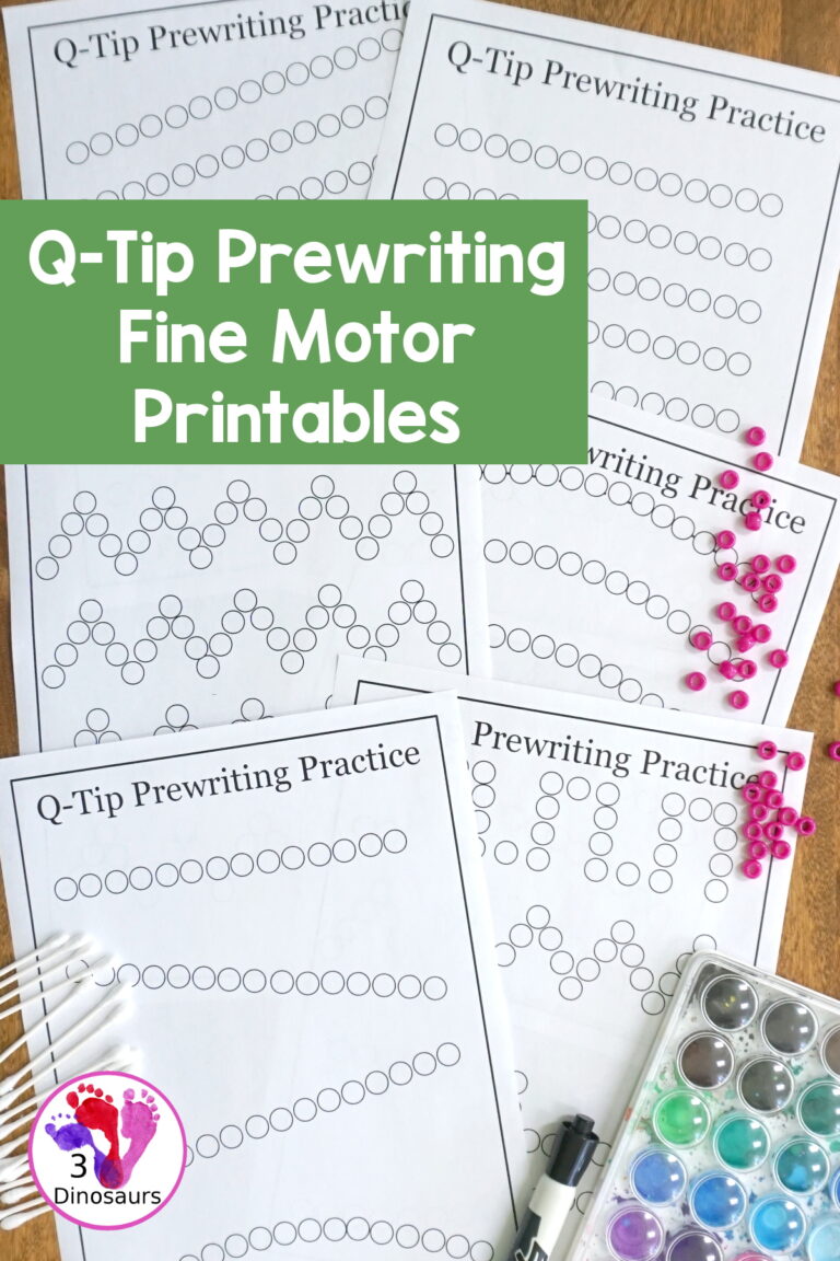 Free Fine Motor Practice With Q-Tip Prewriting Printables