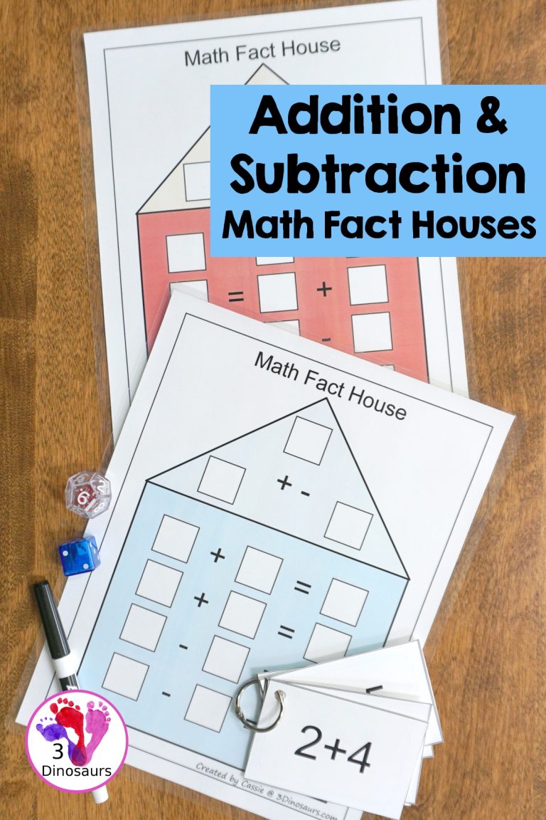 Free Math Fact House: Addition & Subtraction Printables