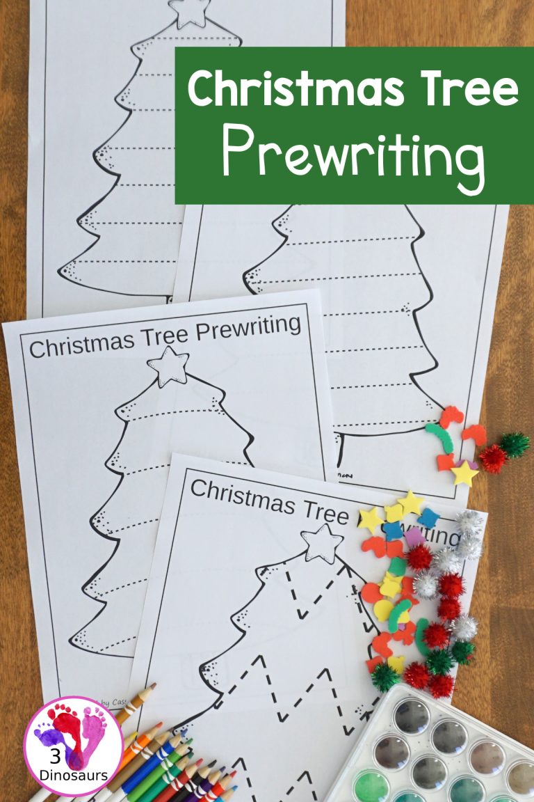 Easy To Use Free Christmas Tree Prewriting Printable