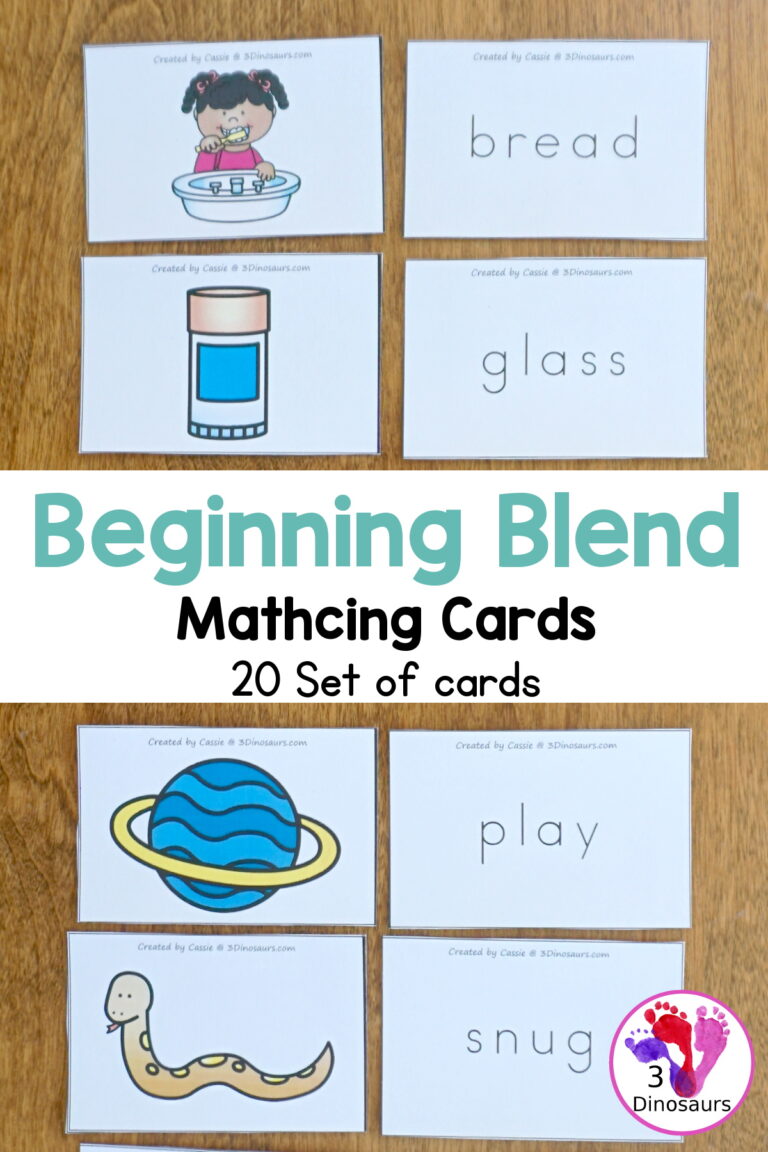 Free Blends Matching Card Printables