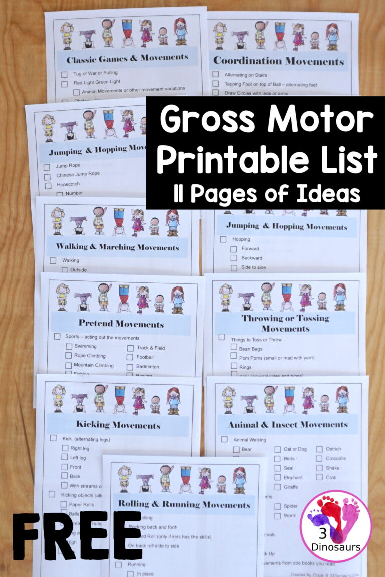 Get Kids Moving With This Free Gross Motor Printable List