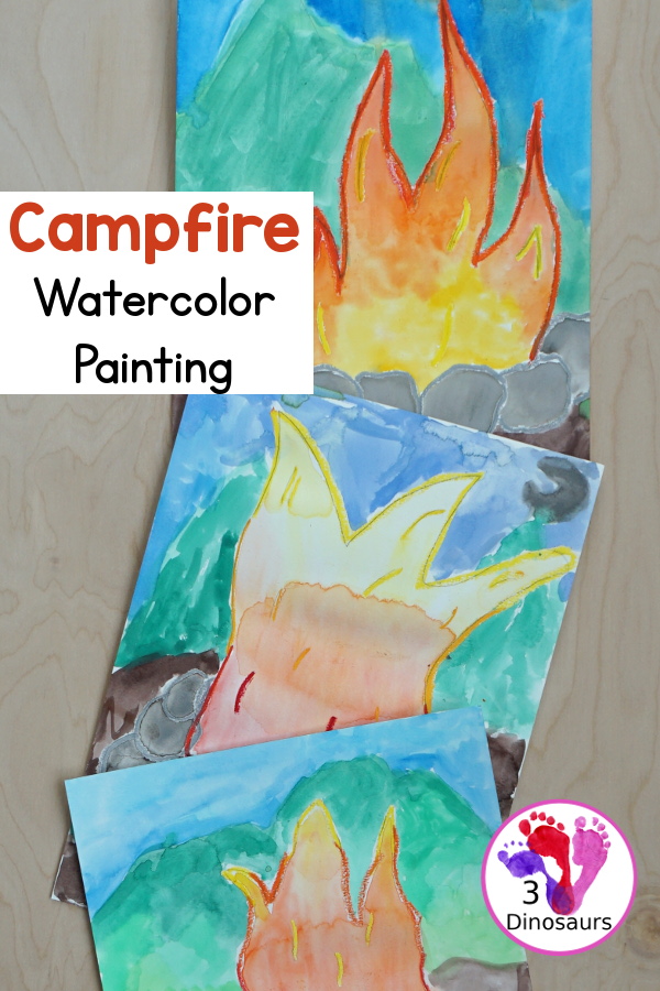 Campfire Watercolor Process Art