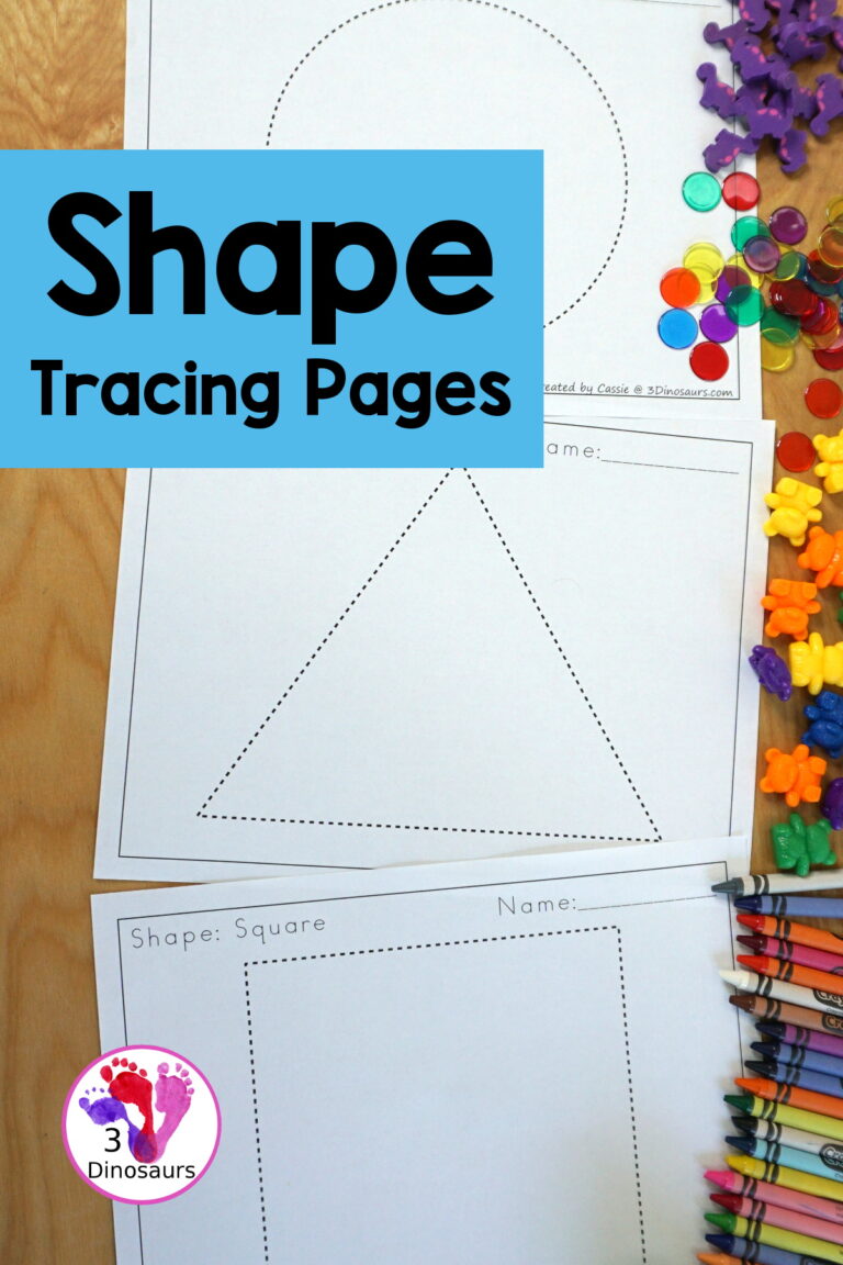 Free Large Shape Tracing Printable with 12 shapes for kids to trace.