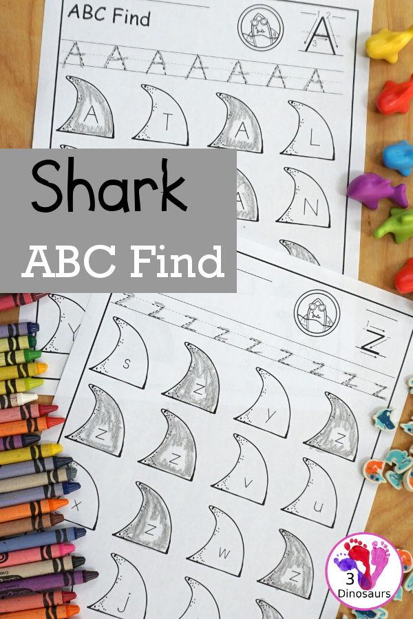 Easy No-Prep Shark ABC Letter Find Printable
