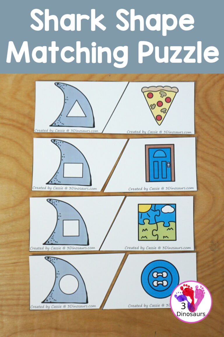 Free Shark Shape Matching Puzzles Printables