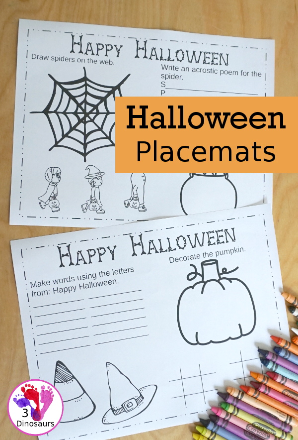 Spooky & Fun Free Halloween Placemat Printables