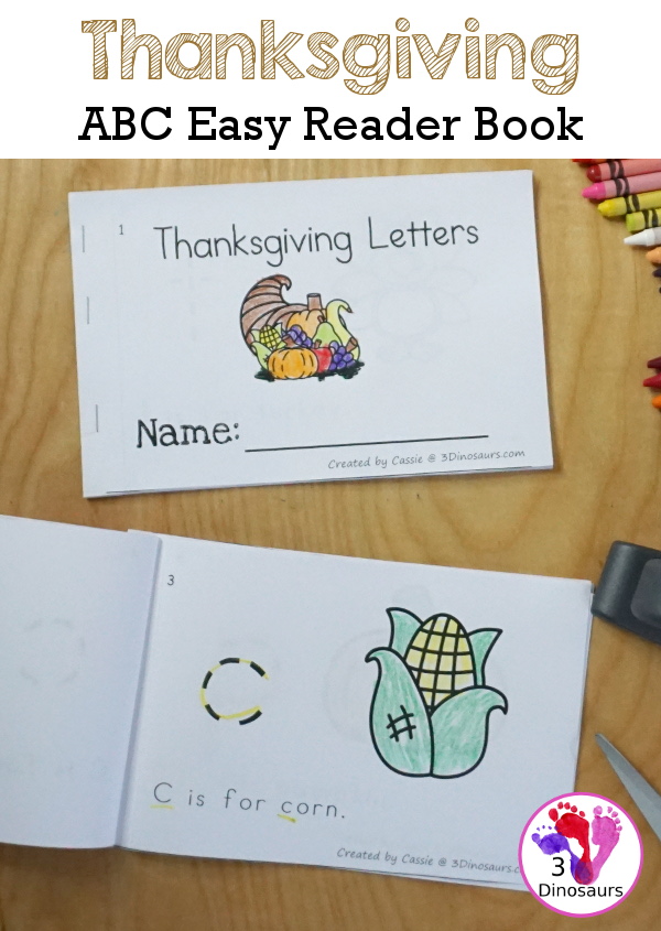 Free Thanksgiving ABC Easy Reader Book Printable