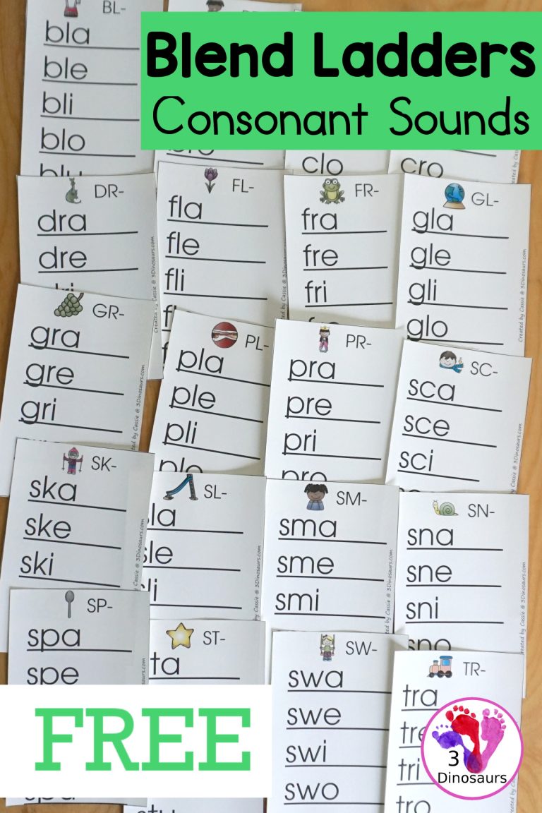Free Printable Blend Ladders: Beginning Sounds
