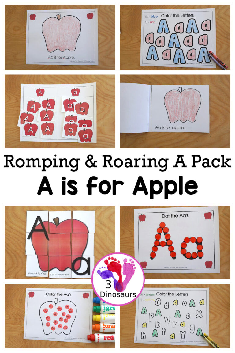 Free Romping & Roaring A Pack: Letter A is for Apple