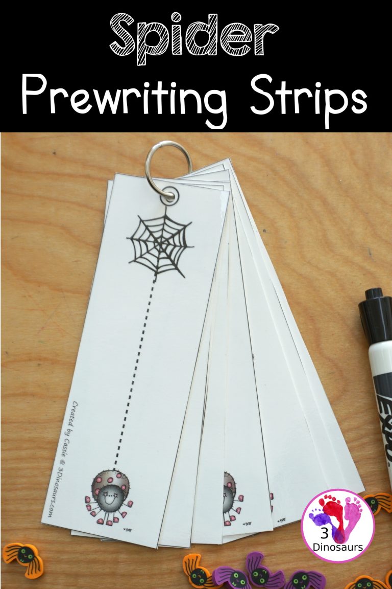 Free Spider Prewriting Tracing Strips - Easy Fine Motor Printable