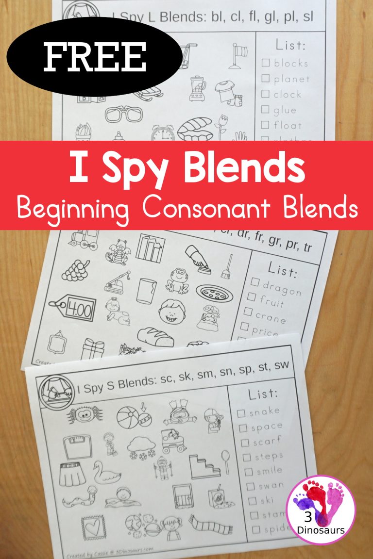 Free I Spy Beginning Blends Printable