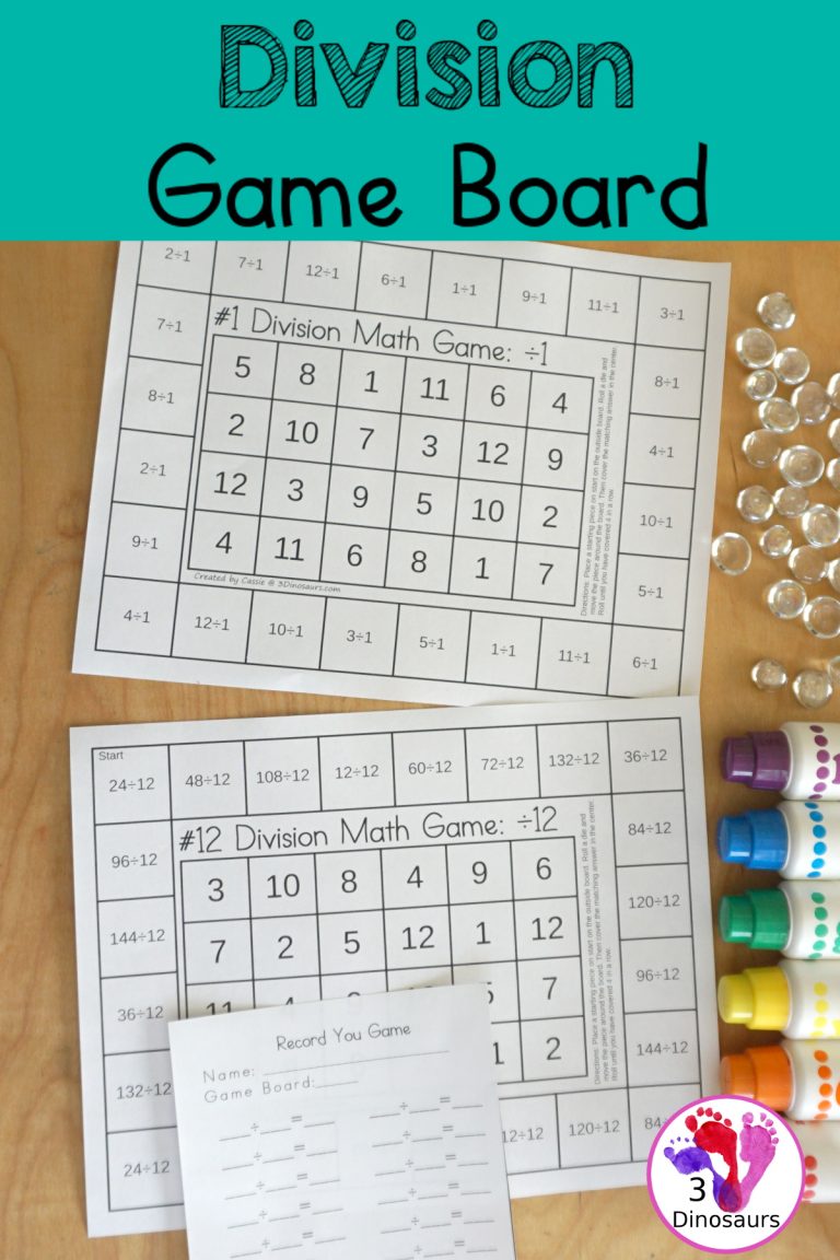 Free Division Board Game Printable