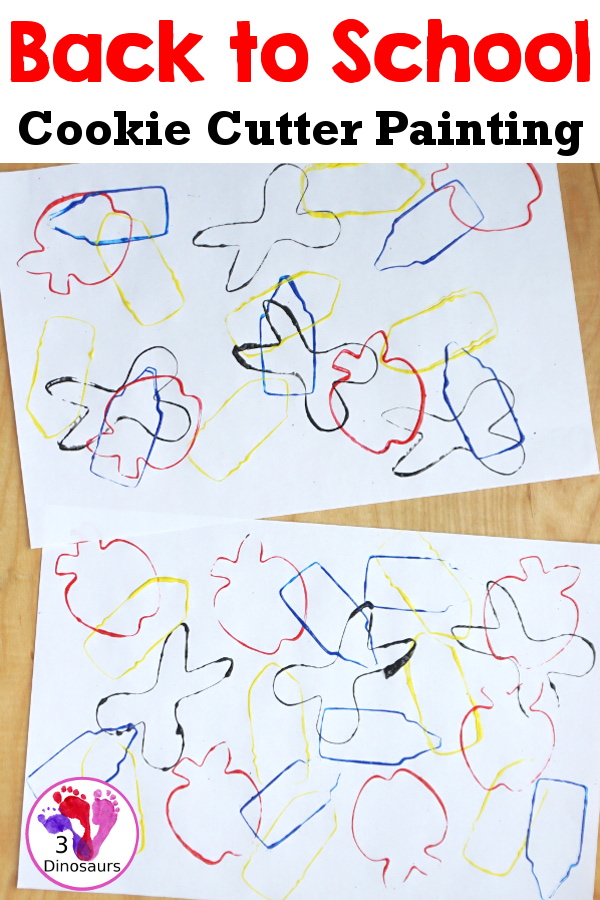 Back to School Painting with School Cookie Cutters