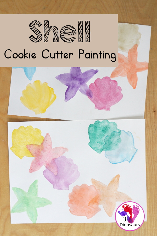 Shell Cookie Cutter Watercolor Painting