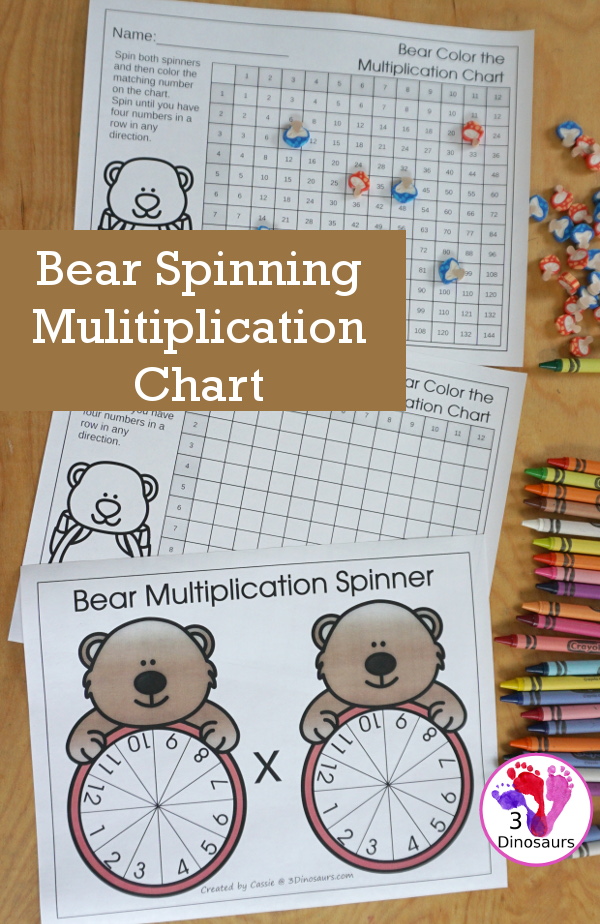 Free Bear Spinner Multiplication Chart Printable