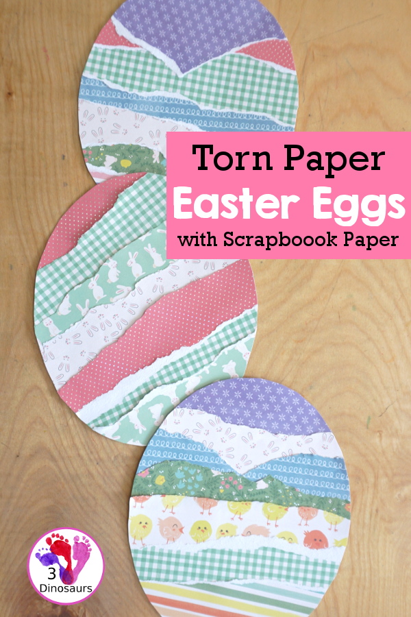 Torn Paper Easter Eggs With Scrapbook Paper