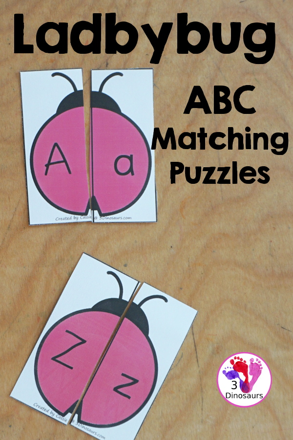 Free Ladybug ABC Matching Puzzle Printables