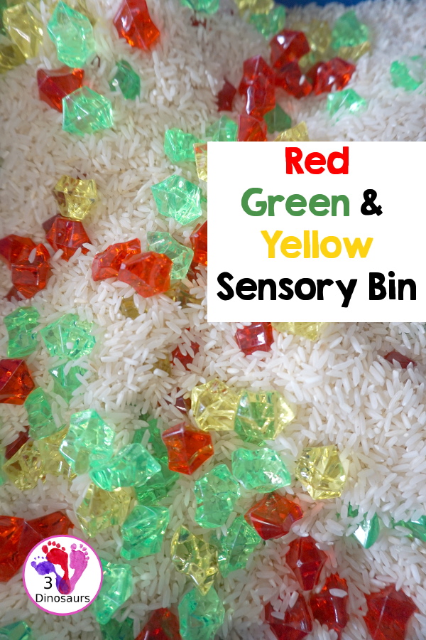 Red, Green and Yellow Sensory Bin – Apple Color Sensory Bin