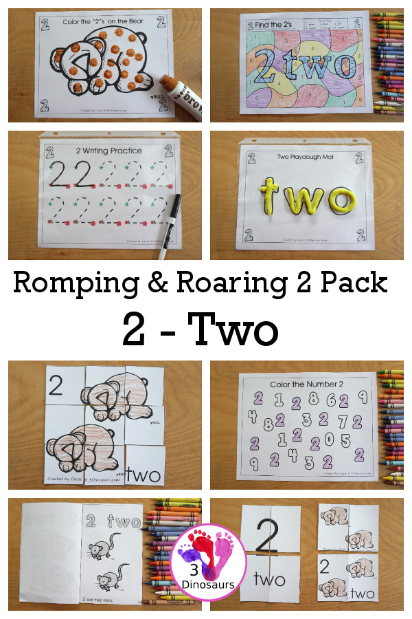 Free Romping & Roaring Number 2 Pack: Bear & Forest Theme