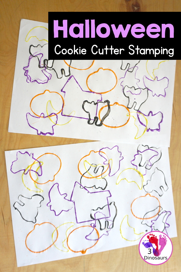 Halloween Stamp Painting With Cookie Cutters