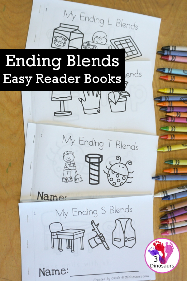 Free Ending Blends Easy Reader Book Printables: S, N, M, L, T
