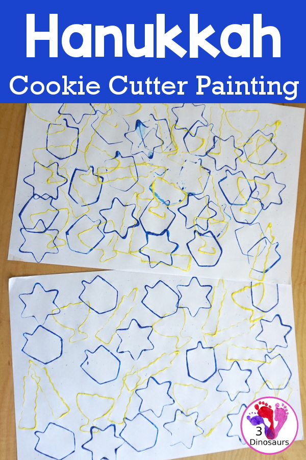 Hanukkah Stamping Painting with Cookie Cutters