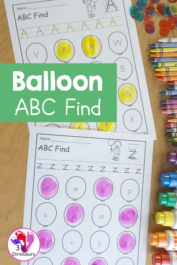 Balloon ABC Letter Find - All 26 Letters of the Alphabet