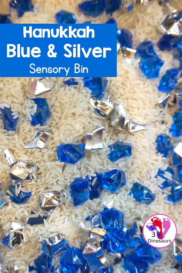 Hanukkah Blue & Silver Sensory Bin For Kids