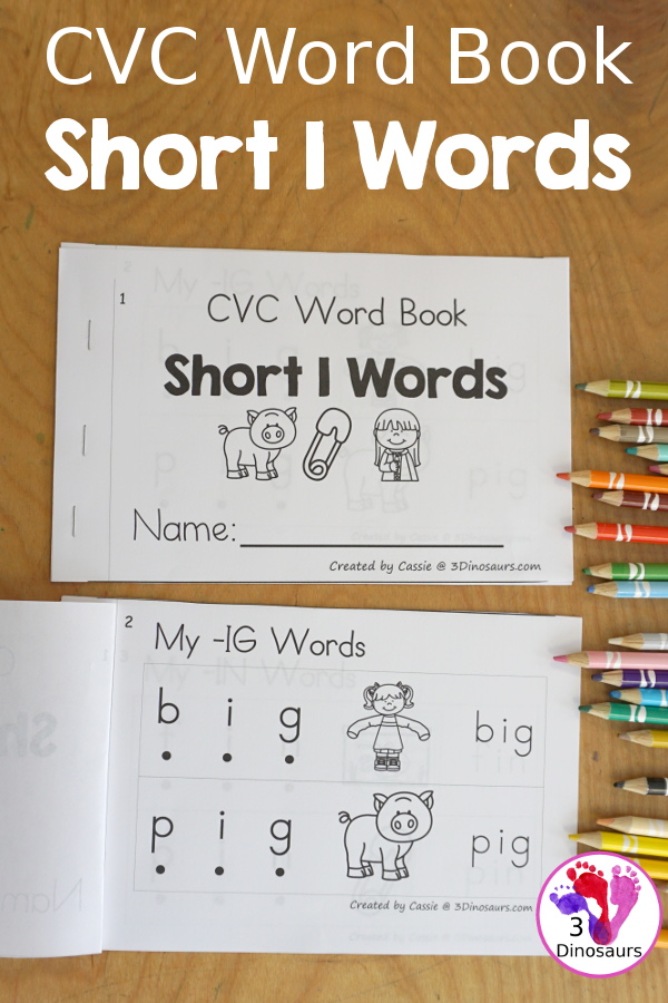 CVC Word Book Short I Words