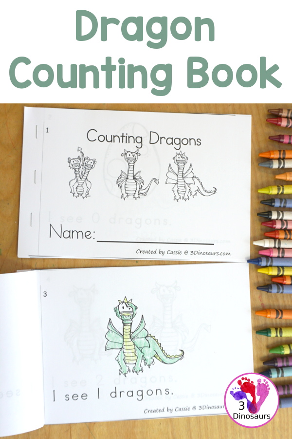 Free Dragon Counting Easy Reader Book Printable
