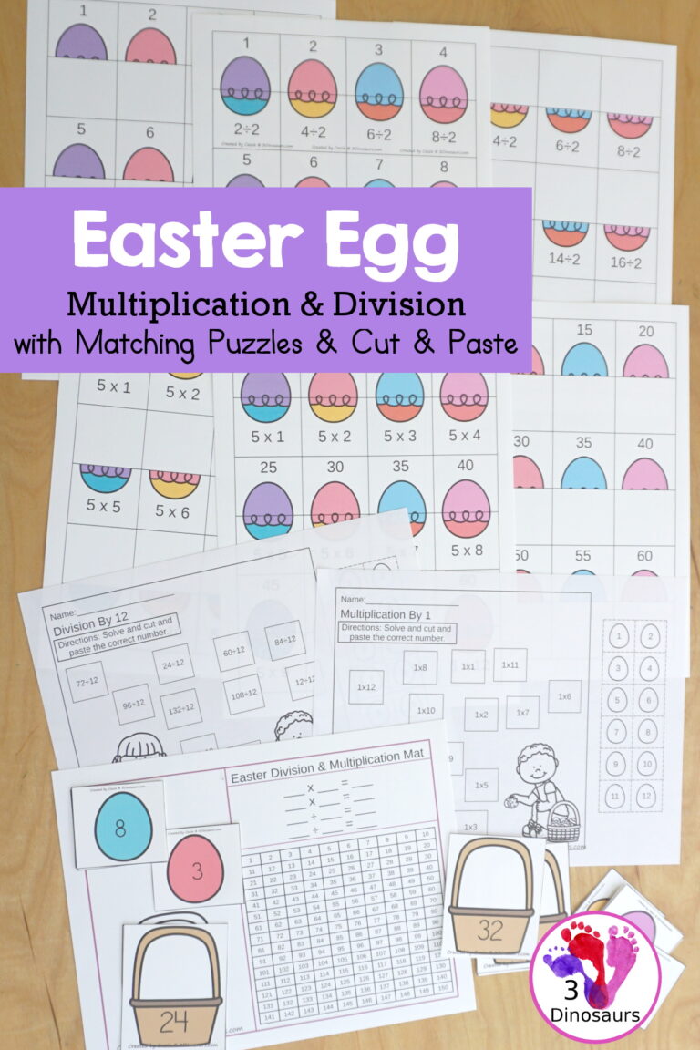 Easter Multiplication & Division: Cut & Paste & Puzzles