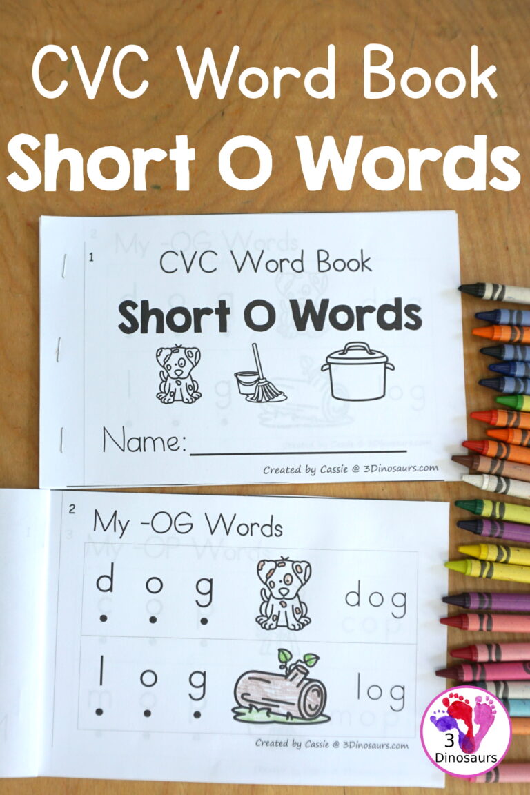 Free CVC Word Book: CVC Short O Words Easy Reader Book Printable