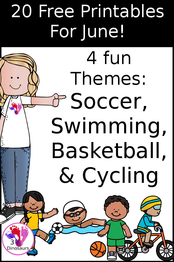 20 Free Summer Sport Printables: Soccer, Swimming, Basketball And Cycling