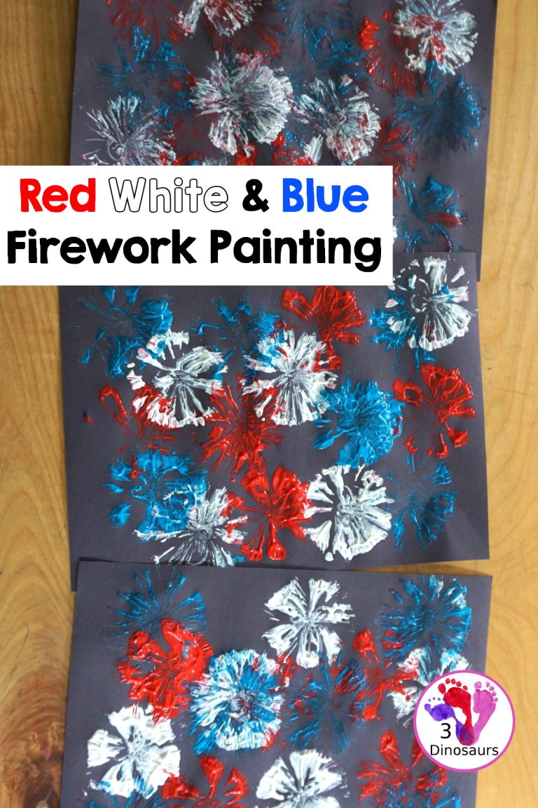 Red White & Blue Firework Painting