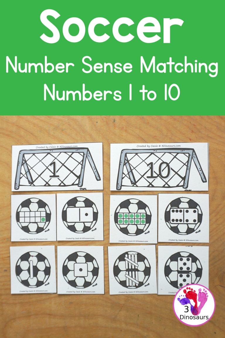 Free Soccer Number Sense Sorting - Numbers 1 to 10