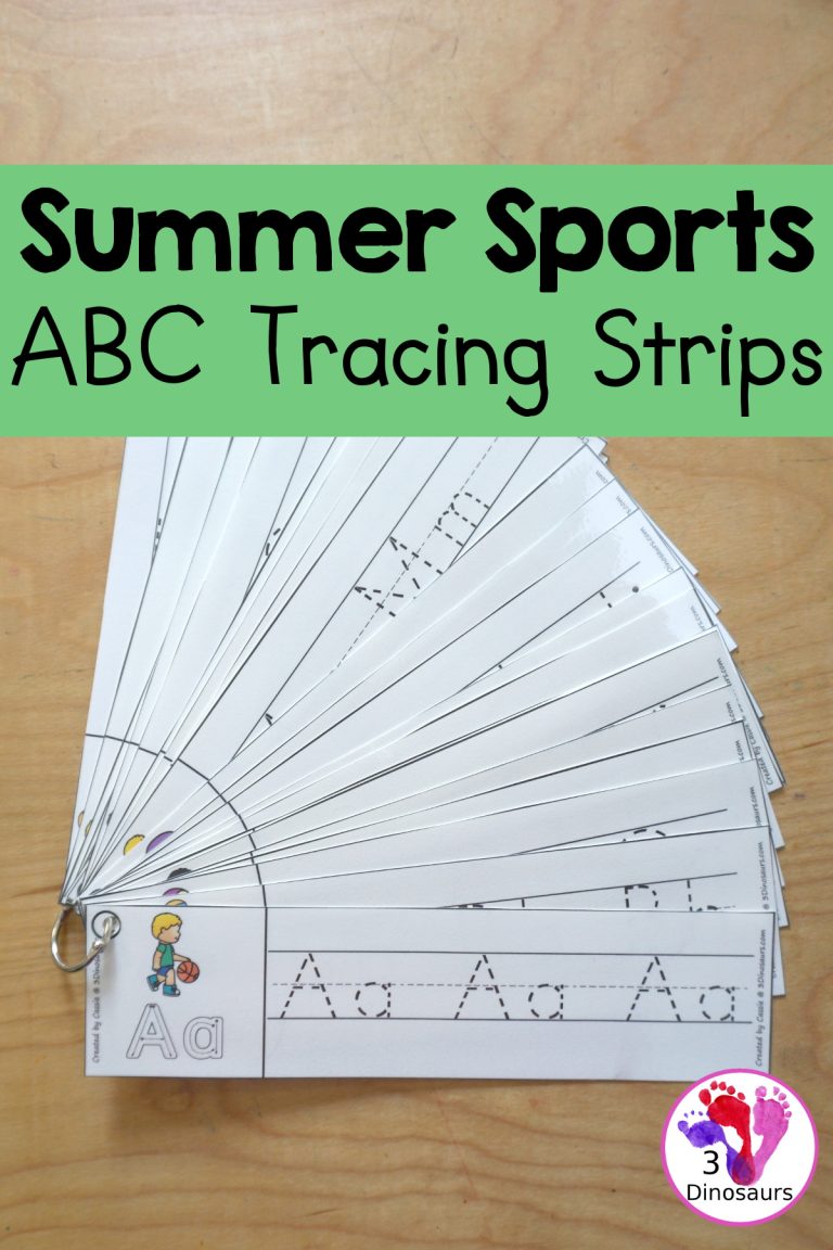 Free Summer Sports ABC Tracing Strips