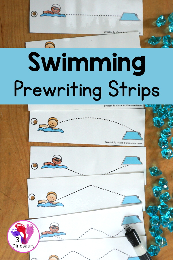Free Swimming Prewriting Strip Printables