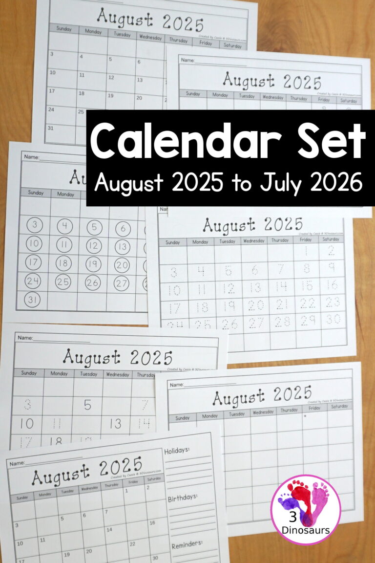 Non-Themed Calendars Set for August 2025 – July 2026