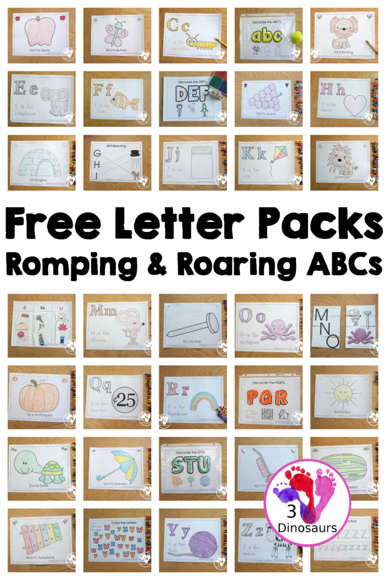 Free Romping & Roaring ABC Letter Pack Round Up!
