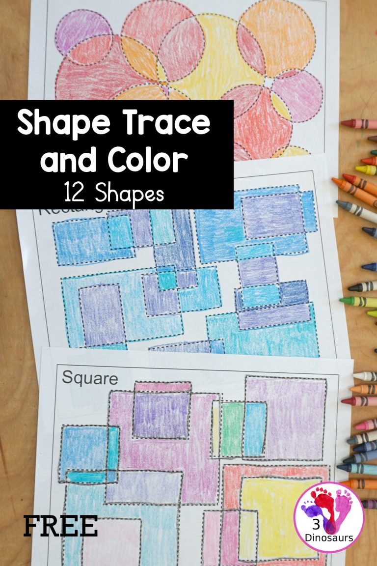 No-Prep Shape Trace & Color Printables {Free}