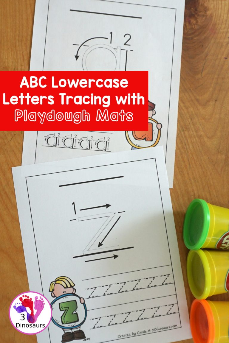 Free ABC Lowercase Tracing Pages with Playdough Mat Printables