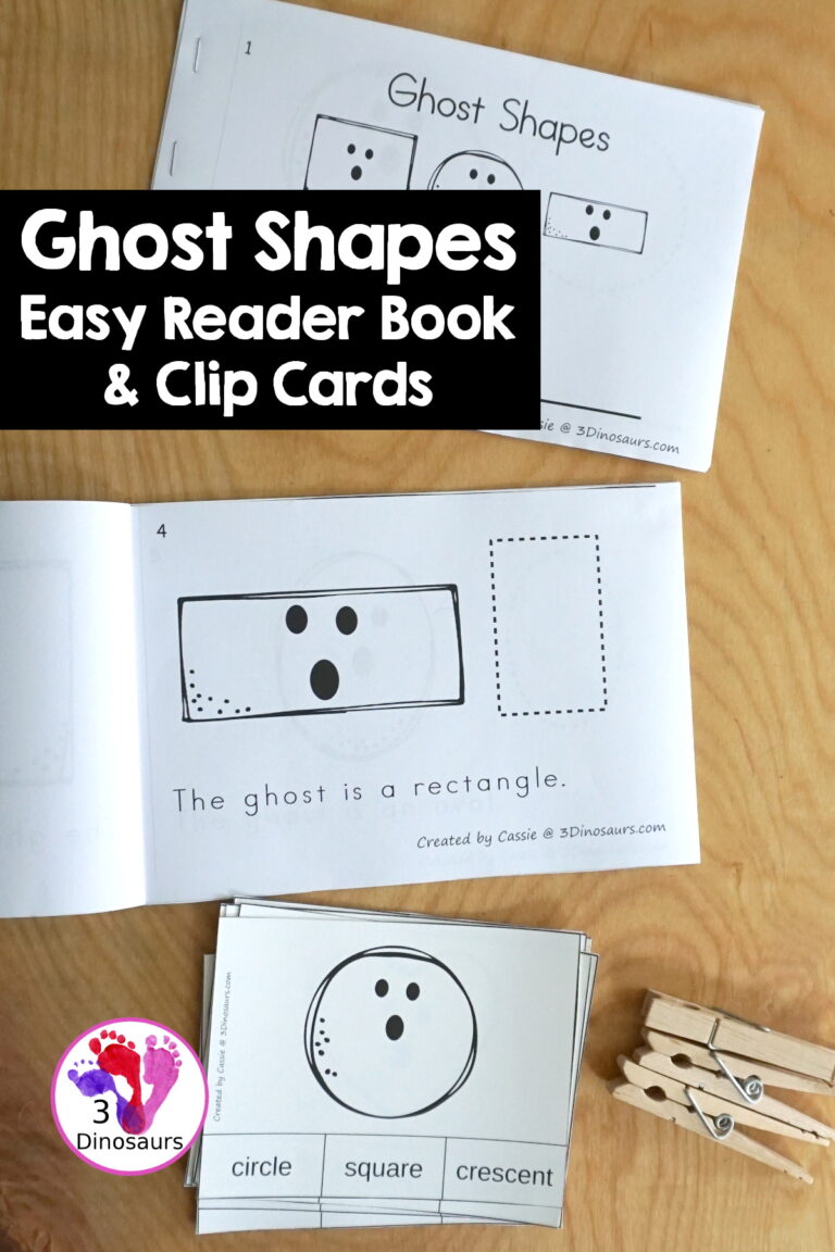 Free Ghost Shape Easy Reader Book & Clip Card Printables