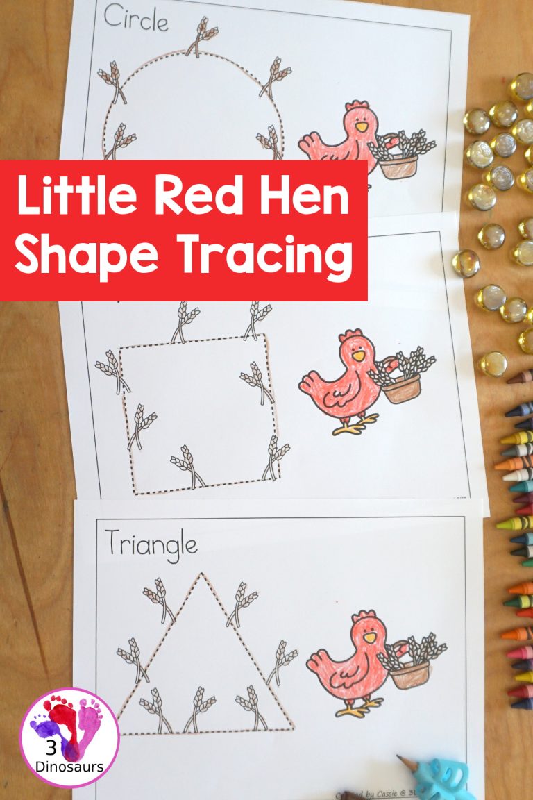 Free Little Ren Hen Shape Tracing Printable