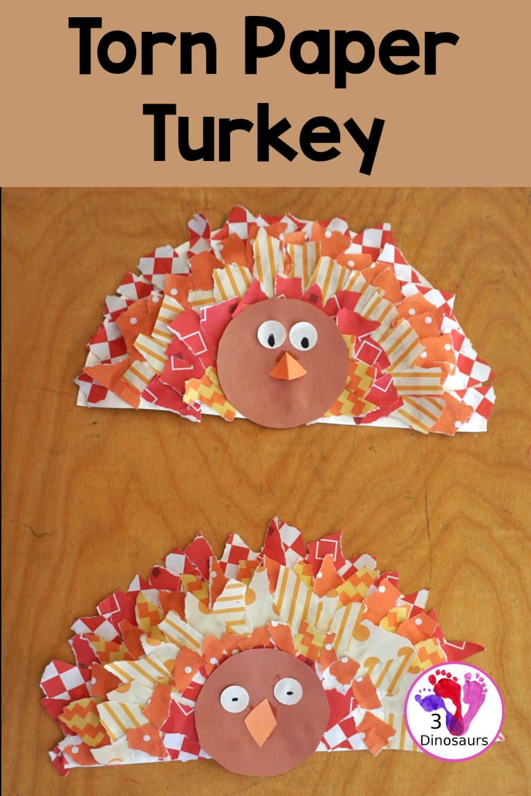 Torn Paper Turkey Craft For Thanksgiving