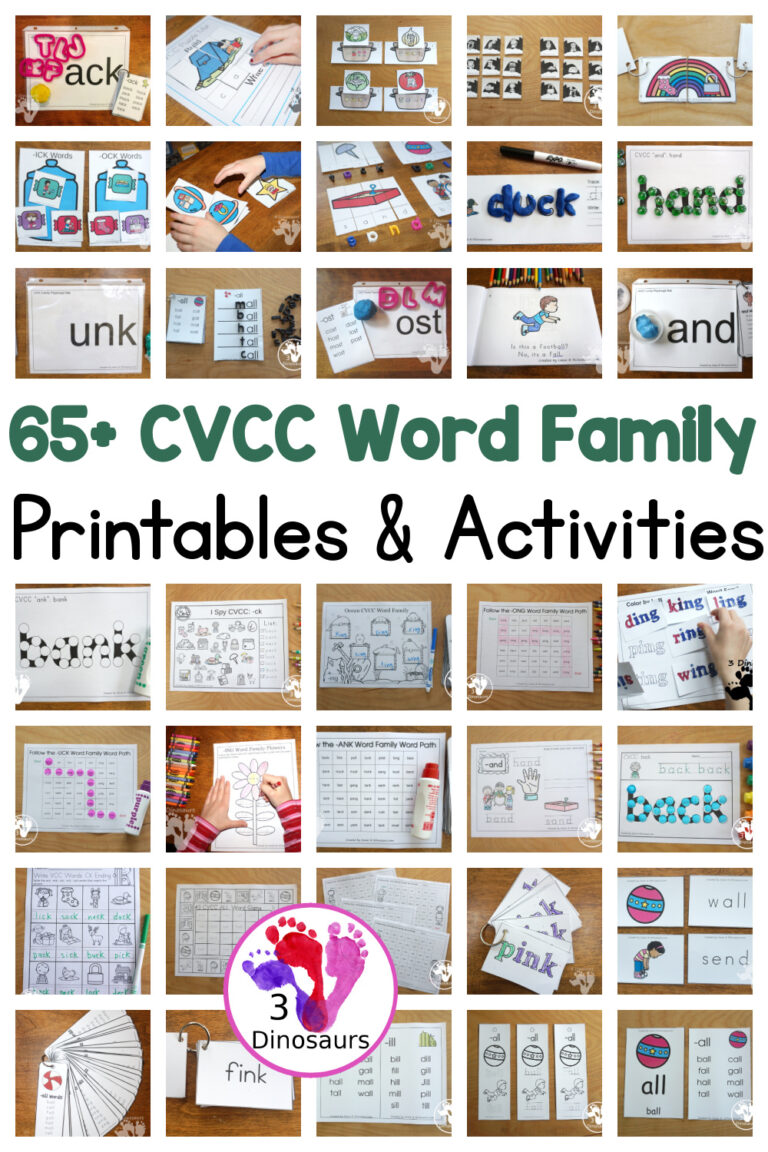 65+ CVCC Word Family Printables & Activities