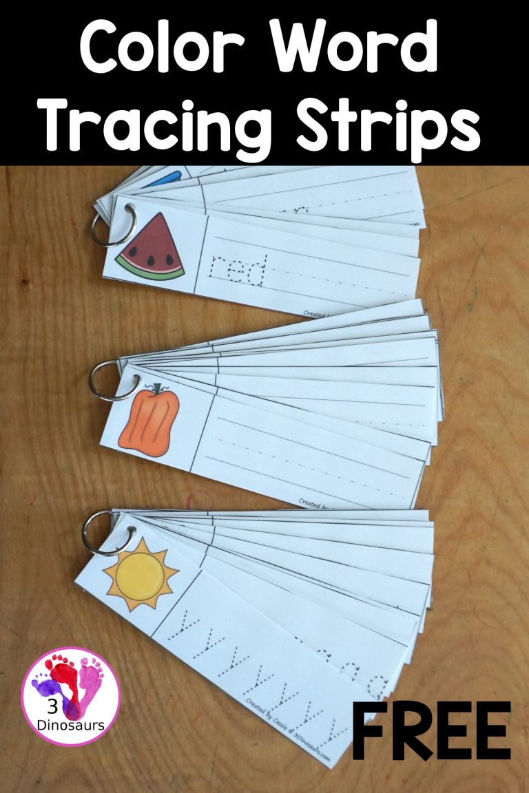 Free Coloring Word Tracing Strip Printables