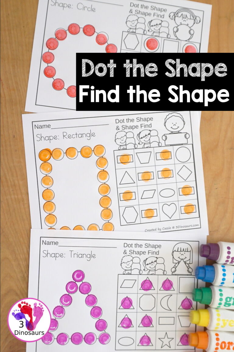 Shapes: Dot Shape & Find the Shape Printable