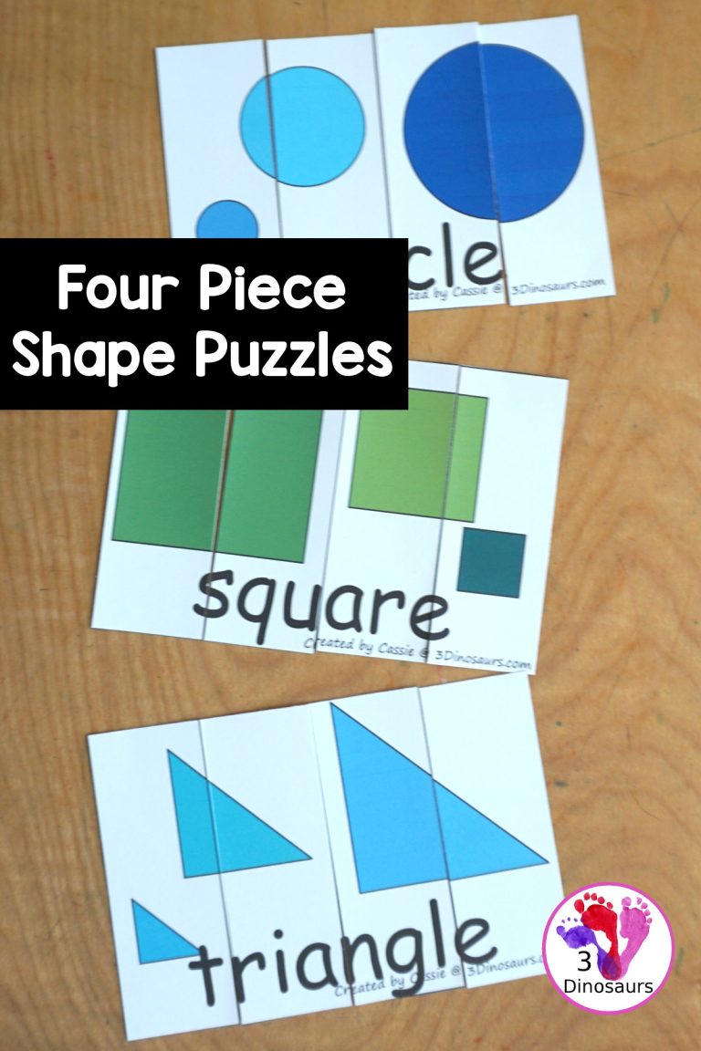 Free Shape Four Piece Puzzle Printables