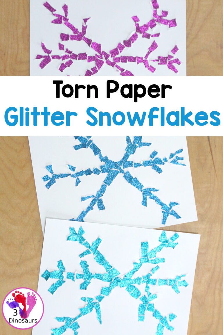 Torn Paper Glitter Snowflake Craft