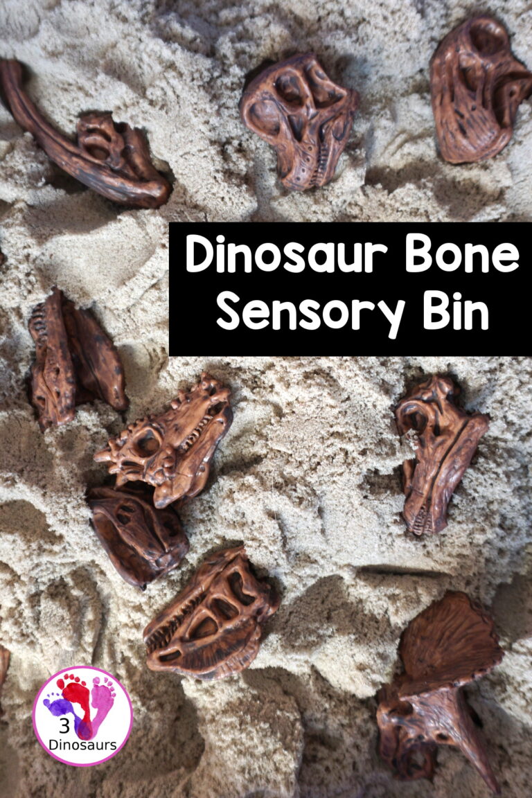 Dinosaur and Kinetic Sand Sensory Bin